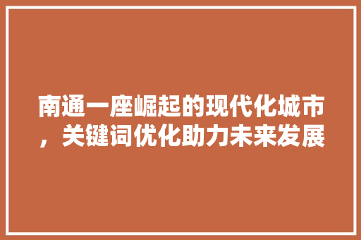 南通一座崛起的现代化城市，关键词优化助力未来发展
