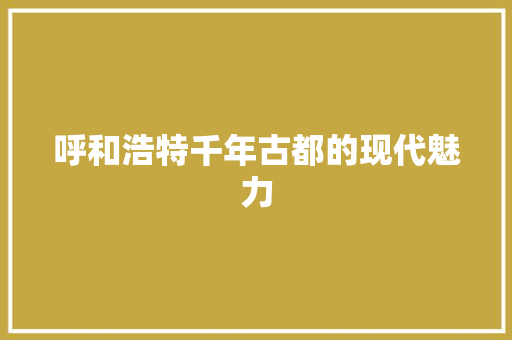 呼和浩特千年古都的现代魅力