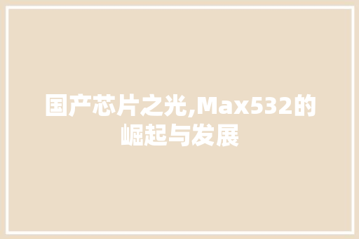 国产芯片之光,Max532的崛起与发展