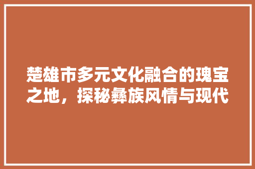 楚雄市多元文化融合的瑰宝之地，探秘彝族风情与现代发展的完美融合