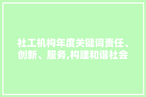 社工机构年度关键词责任、创新、服务,构建和谐社会的新引擎