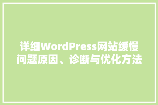详细WordPress网站缓慢问题原因、诊断与优化方法