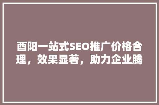 酉阳一站式SEO推广价格合理，效果显著，助力企业腾飞