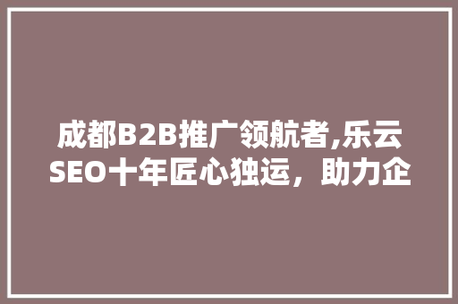 成都B2B推广领航者,乐云SEO十年匠心独运，助力企业腾飞