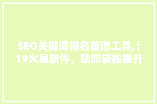 SEO关键词排名首选工具,氵19火星软件，助您轻松提升网站流量