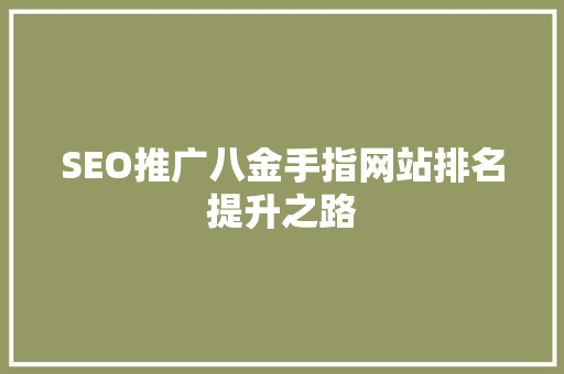 SEO推广八金手指网站排名提升之路