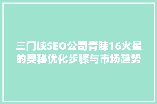 三门峡SEO公司青睐16火星的奥秘优化步骤与市场趋势