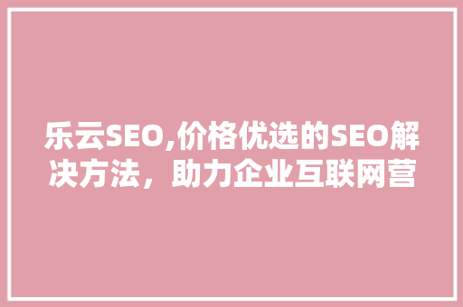 乐云SEO,价格优选的SEO解决方法，助力企业互联网营销新升级