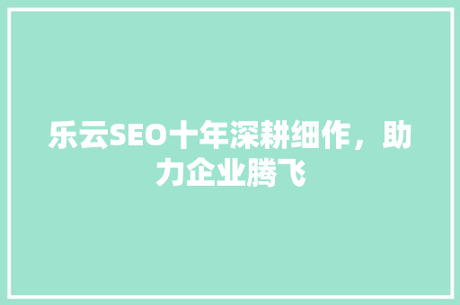 乐云SEO十年深耕细作，助力企业腾飞