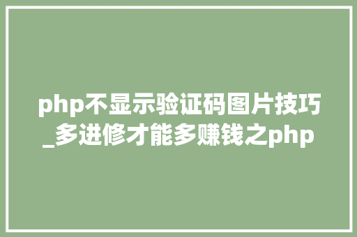 php不显示验证码图片技巧_多进修才能多赚钱之php验证码图片不显示