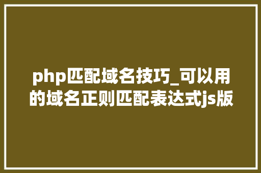 php匹配域名技巧_可以用的域名正则匹配表达式js版php版 php匹配域名技巧_可以用的域名正则匹配表达式js版php版 网站建设