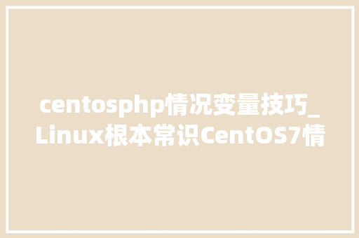 centosphp情况变量技巧_Linux根本常识CentOS7情形变量设备文件