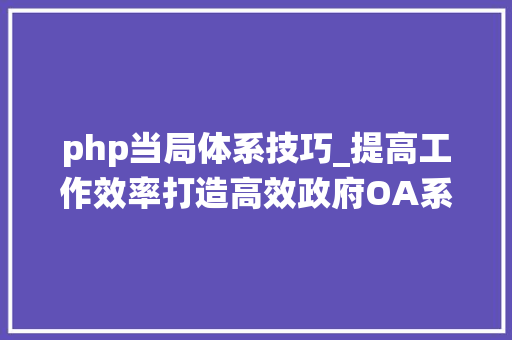 php当局体系技巧_提高工作效率打造高效政府OA系统