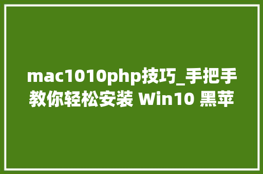 mac1010php技巧_手把手教你轻松安装 Win10 黑苹果macOS10141双系统