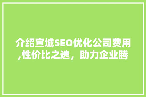 介绍宣城SEO优化公司费用,性价比之选，助力企业腾飞