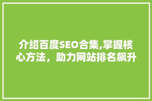 介绍百度SEO合集,掌握核心方法，助力网站排名飙升