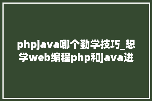 phpjava哪个勤学技巧_想学web编程php和java进修哪个