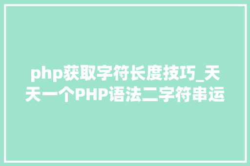 php获取字符长度技巧_天天一个PHP语法二字符串运用及内部结构