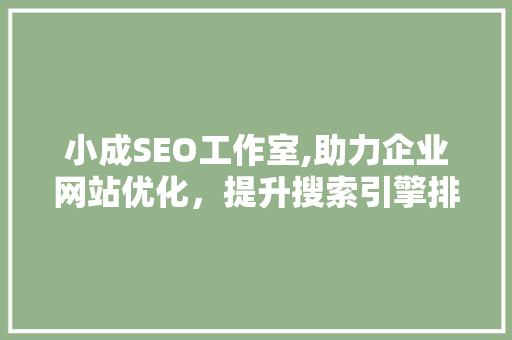 小成SEO工作室,助力企业网站优化，提升搜索引擎排名