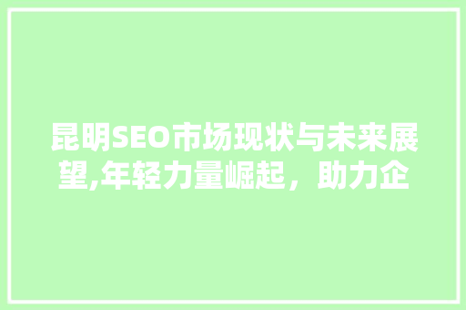 昆明SEO市场现状与未来展望,年轻力量崛起，助力企业互联网转型