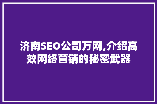 济南SEO公司万网,介绍高效网络营销的秘密武器