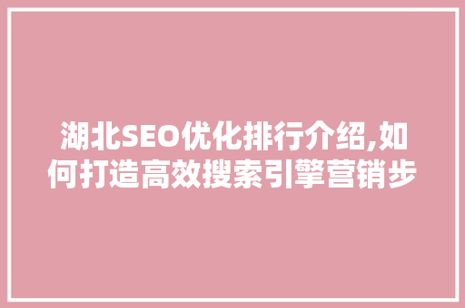 湖北SEO优化排行介绍,如何打造高效搜索引擎营销步骤