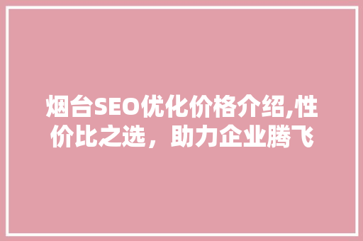 烟台SEO优化价格介绍,性价比之选，助力企业腾飞
