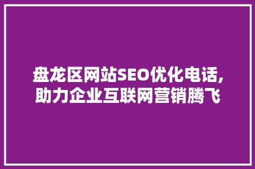 盘龙区网站SEO优化电话,助力企业互联网营销腾飞