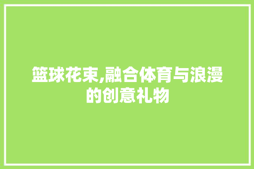篮球花束,融合体育与浪漫的创意礼物