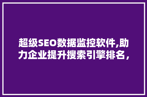 超级SEO数据监控软件,助力企业提升搜索引擎排名，优化在线营销步骤