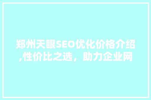 郑州天眼SEO优化价格介绍,性价比之选，助力企业网络营销