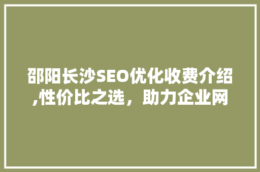 邵阳长沙SEO优化收费介绍,性价比之选，助力企业网络营销