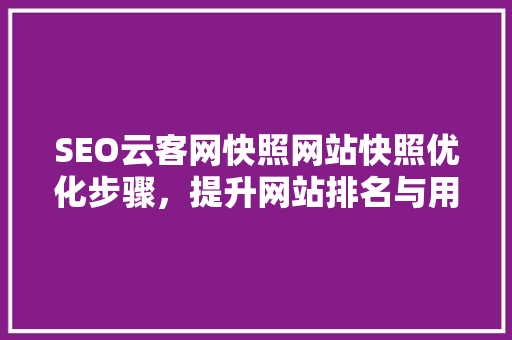SEO云客网快照网站快照优化步骤，提升网站排名与用户体验