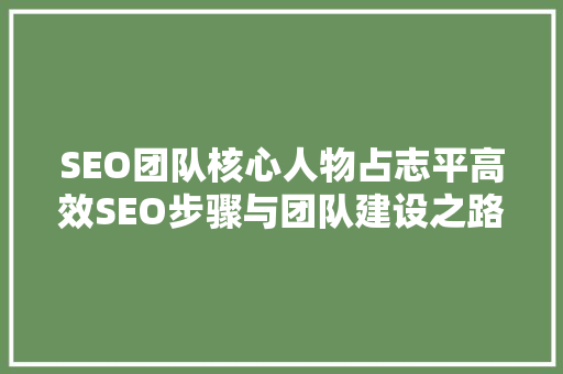 SEO团队核心人物占志平高效SEO步骤与团队建设之路
