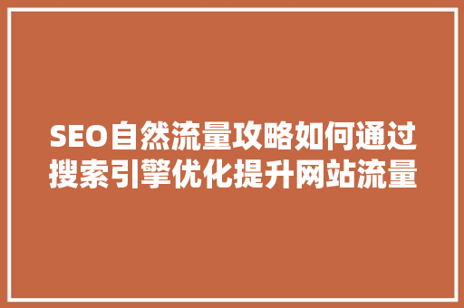 SEO自然流量攻略如何通过搜索引擎优化提升网站流量