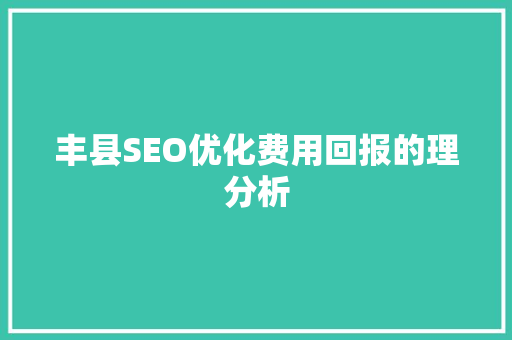 丰县SEO优化费用回报的理分析