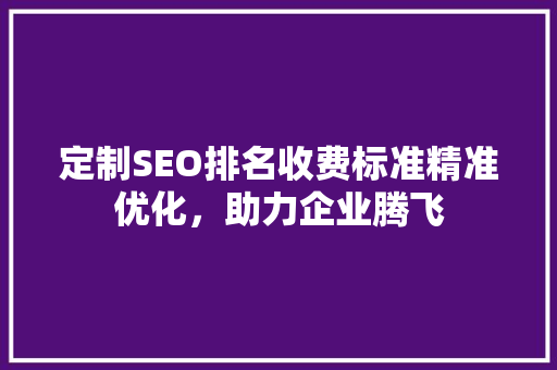 定制SEO排名收费标准精准优化，助力企业腾飞