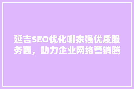 延吉SEO优化哪家强优质服务商，助力企业网络营销腾飞