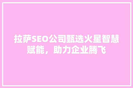 拉萨SEO公司甄选火星智慧赋能，助力企业腾飞