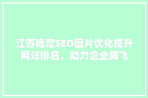 江苏稳定SEO图片优化提升网站排名，助力企业腾飞