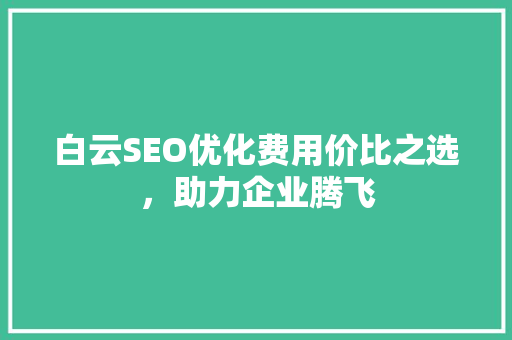 白云SEO优化费用价比之选，助力企业腾飞