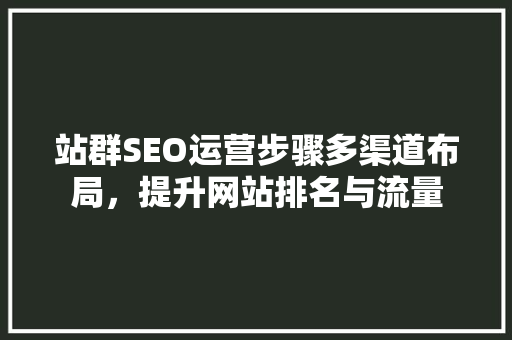 站群SEO运营步骤多渠道布局，提升网站排名与流量