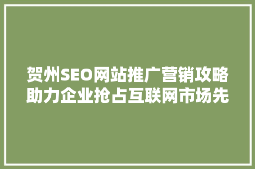 贺州SEO网站推广营销攻略助力企业抢占互联网市场先机