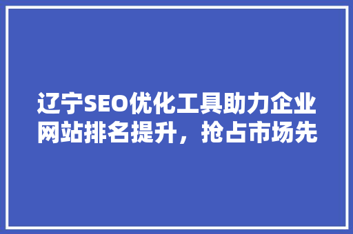 辽宁SEO优化工具助力企业网站排名提升，抢占市场先机