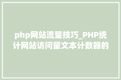 php网站流量技巧_PHP统计网站访问量文本计数器的实现方法图文视频