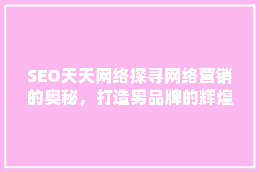 SEO天天网络探寻网络营销的奥秘，打造男品牌的辉煌未来