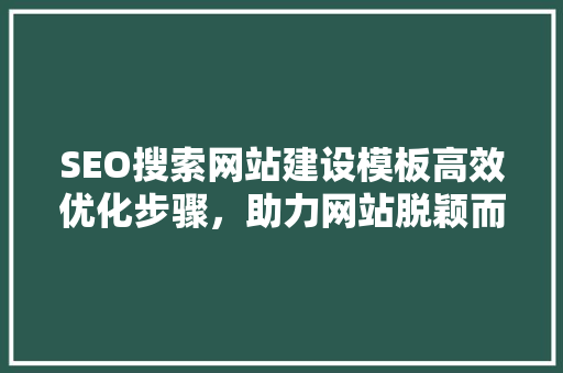 SEO搜索网站建设模板高效优化步骤，助力网站脱颖而出