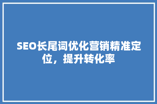 SEO长尾词优化营销精准定位，提升转化率