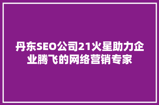 丹东SEO公司21火星助力企业腾飞的网络营销专家