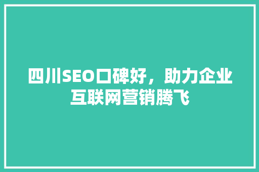 四川SEO口碑好，助力企业互联网营销腾飞